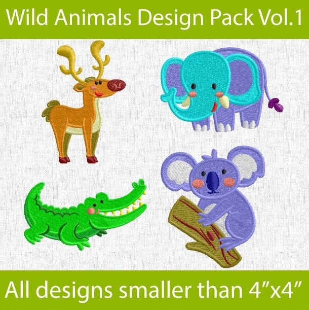 Wild animals embroidery design pack vol1 from patchforestshop on etsy Wild animals embroidery design pack vol1 from patchforestshop on etsy
