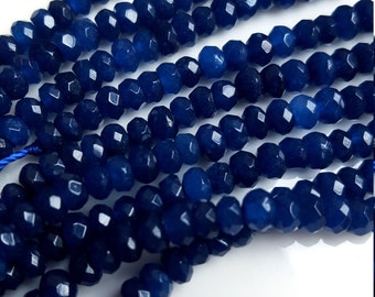 Iolite Chalcedony, Faceted Rondelle, 5mm, 7 inch strand