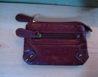 Red Leather Coin Purse