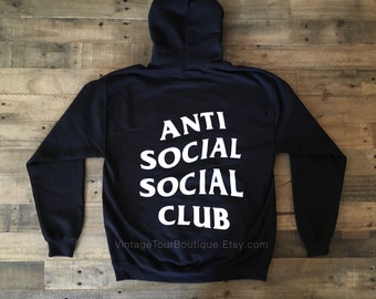 Anti Social Social Club Hoodie in Black / ASSC / Kanye West Anti Social Gildan Sweatshirt