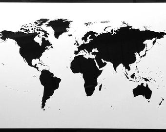 world map stencil etsy