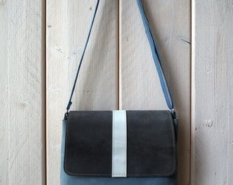 Crossbody bag, leather cross body bag, Blue Leather Bag, Postmen Leather bag, Cross body Bag, Handmade Leather Cross Body