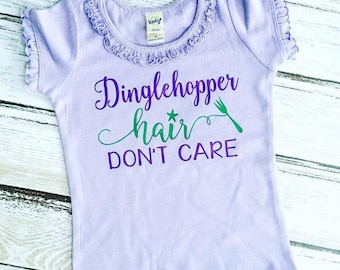 Mermaid Hair Shirt - Mermaid Shirt - Dinglehopper Hair Don't Care - Girl Mermaid Shirt - Dinglehopper Shirt - Mermaid Top - Girl Beach Shirt