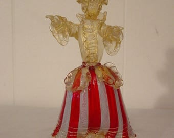 Glass sculpture, Vintage Venini, Murano glass, Venitian glass, glass figurine, mid century, Barovier & Toso, Italian glass