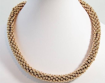 Golden Beaded Collar Necklace