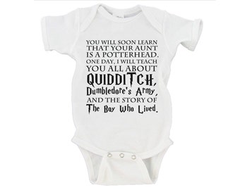 You will soon learn that your Aunt is POTTERHEAD. Harry Potter Baby Bodysuit