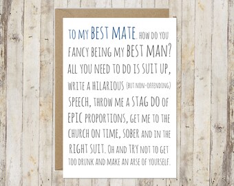 Best man card // Will you be my best man card // Funny best man card // Wedding card // Awkward best man card //