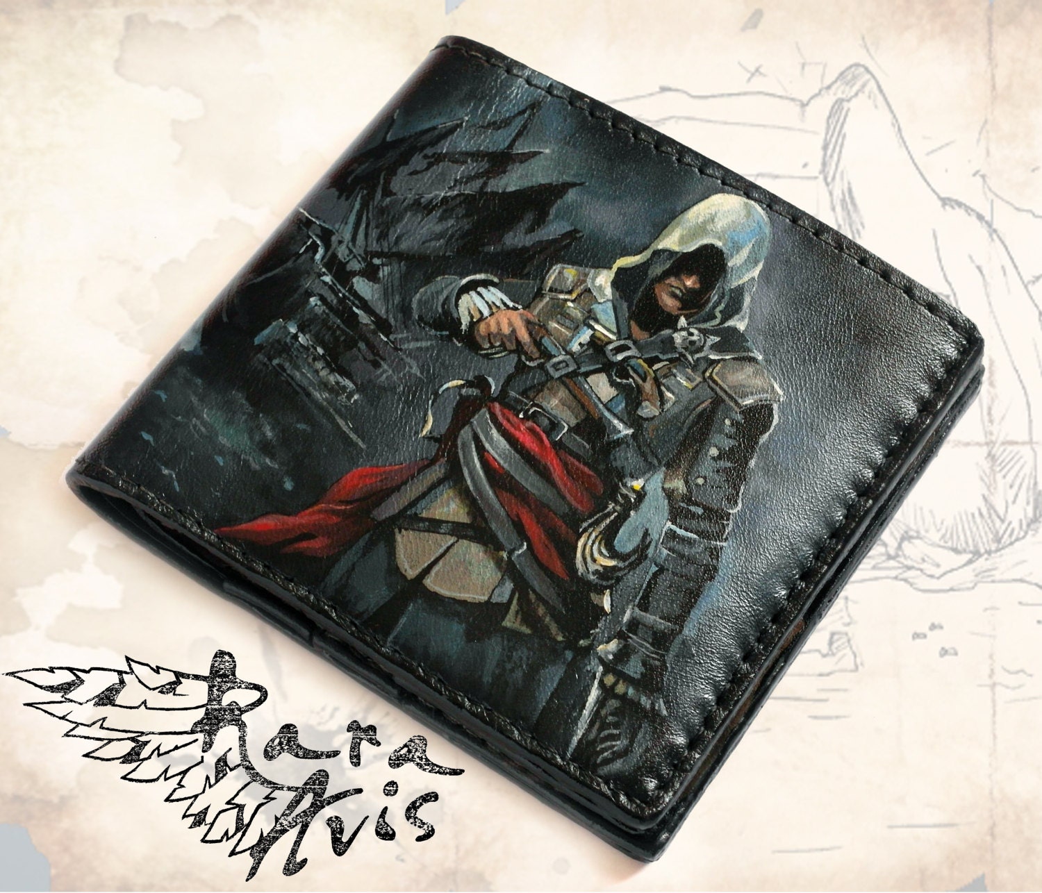 Leather Mens Wallet Assassin's Creed Assassins Creed