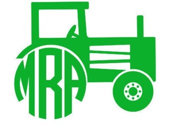 Tractor Monogram Car Decal Monogram Tractor Car Decal