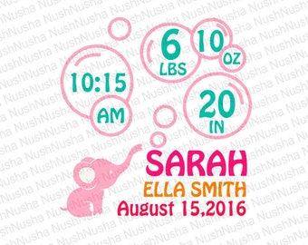 Download Baby Birth Announcement SVG DXF EPS Vector Digital Cut
