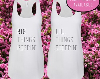 Set of 2 Big Little Sorority Shirts - Greek Life Shirt - Big Little Shirt, Big Little Tank - Big Things Poppin - Tank Top - Sorority Sisters