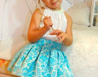 Halter neck blouse+Midi Skirt Set for baby babies toddler girls 2 PDF Sewing PATTERNs+YOUTUBE Tutorial*size 1 to 10 years** High Design **