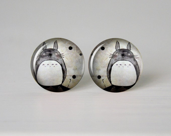 My neighbor Totoro earrings, Totoro post earrings, Totoro stud earrings, geekery, 12mm 14mm