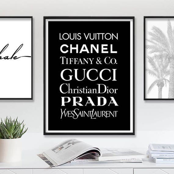 Louis Vuitton Print Chanel Poster Fashion Wall Art Tiffany