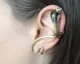 Snake ear cuff Slytherin jewelry Pierced ear cuff earrings Reptile ear cuff Piercing ear cuff snake earrings Draco Malfoy Cartilage ear cuff