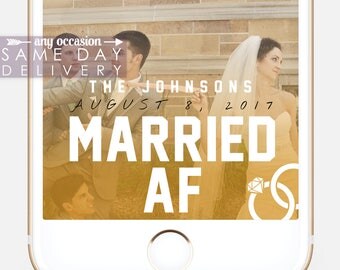 Funny Wedding Snapchat Filter, Married AF Snapchat Geofilter, Snapchat Filter, Custom Geofilter, Custom Snapchat Filter, Bridesmaids,
