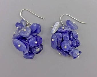 1.5" Kyanite Cluster Earrings