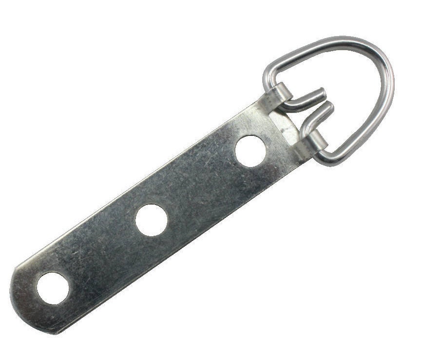 3 Hole Wide Strap Hanger for Picture Frame Hanging Silver Finish pack of 24/ includes screw