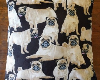 black pug cushion