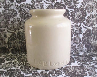 Vintage Lab Lagny French Stoneware Mustard Crock