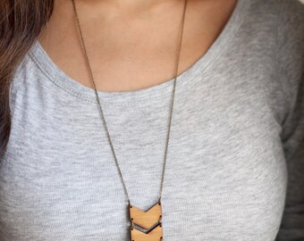 Brown - Beige - Handcrafted Bamboo Necklace Set by Daya Patki