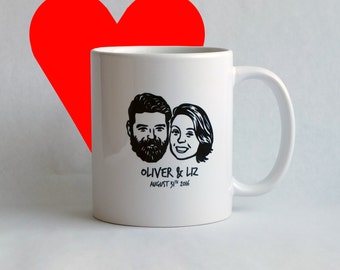 Personalized gift for couple Custom portraits Inspirational mug Unique couples' art personal mug / wedding / bachelorette gift idea coffee