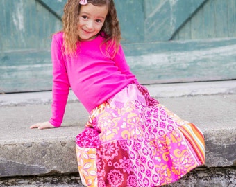 Girl's Maxi skirt - patchwork skirt - Boho maxi skirt - Bohemian maxi skirt - Toddler Maxi skirt - long skirt - girls skirts - Summer skirt