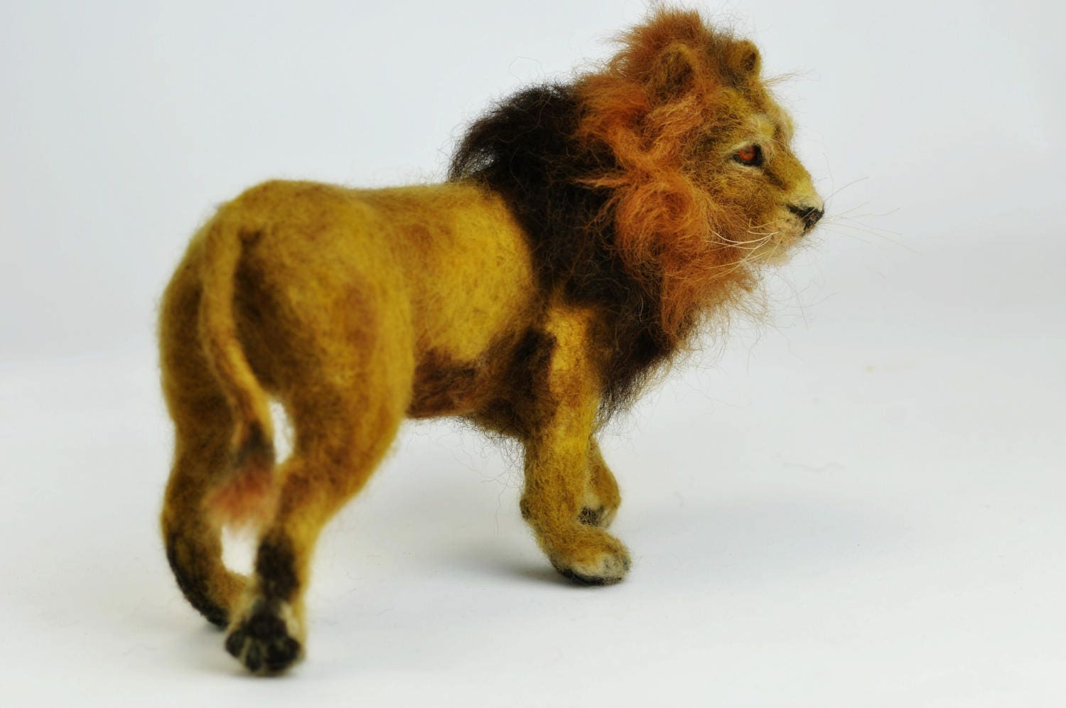 Needle felted Animal. Needle felted Lion. King of Beasts.