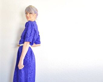 sweet valley high unicorn club dress . bright royal purple silk .medium.large .sale s a l e
