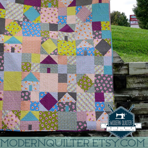 Suburbia Quilt Kit 65 x 74 Jen Kingwell Moving by ModernQuilter