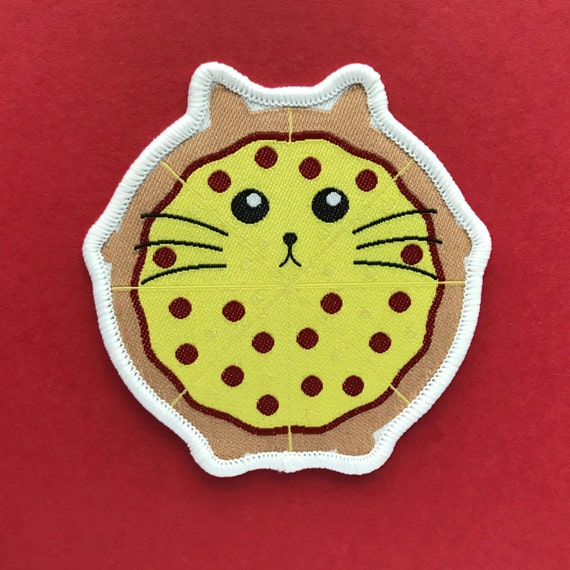 Pizza Cat Patch Iron on Cat Patch Sew on Patch