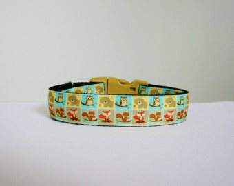Fox Owl Bear Dog Collar or Matching Lead Seat Belt