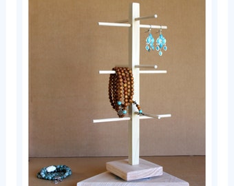 Jewelry Holder with Triangle Base, Rotating Bracelet Holder, Spinning Wooden Jewelry Stand, Jewelry Organizer, Jewelry Rack, Retail Display
