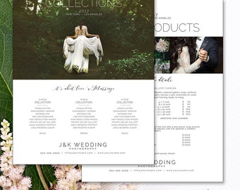 Pricing Guide Wedding Photography, Photoshop Template for Photographers, Photography Pricing, Price List Template, PGW120, Instant Download