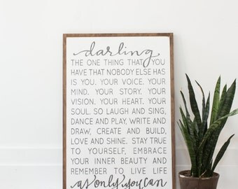 2x3 Darling - Aedriel - wood sign
