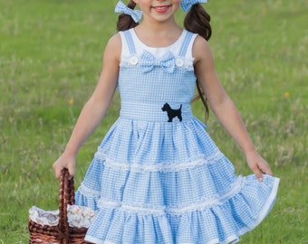 Dorothy Costume - Girls Halloween Costume - Dorothy Dress - Wizard of Oz Costume - Gingham Dress - Girls Birthday Dress - Oz Birthday Party