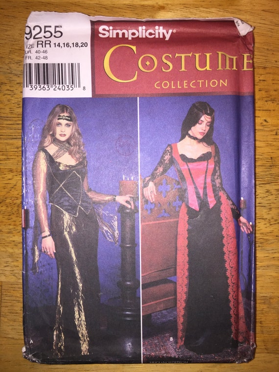 Simplicity Sewing Pattern 4959 Misses Steampunk, Gothic Medieval Renaissance Bodice and Skirt Size 14-20