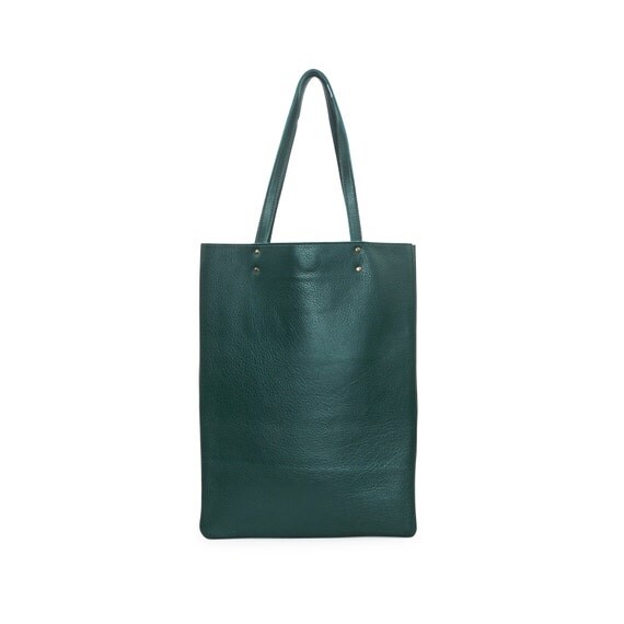 forest green leather bag