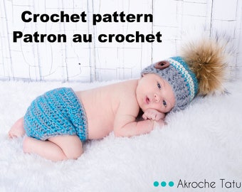 Pattern only! Serenity Kit for baby crochet pattern by Akroche Tatuk (english and french).