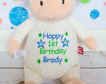 personalised lamb teddy