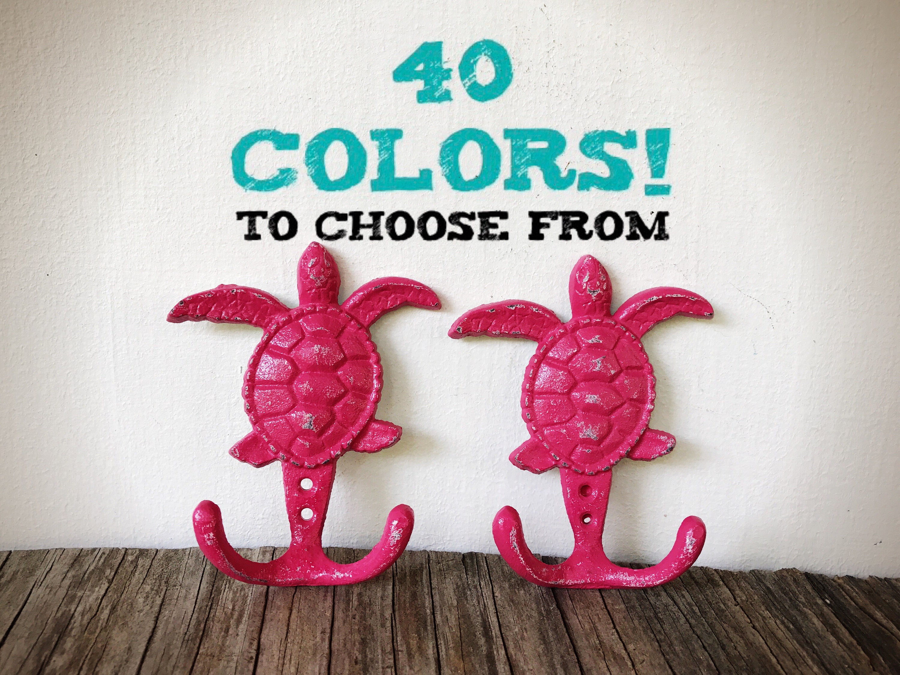 Rustic Sea Turtle Towel Hooks / Nautical Bathroom Towel Hooks