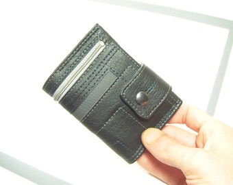 Mens billfold wallet with coin pocket, Black Vegan wallet, Vegan Wallet men, Mens wallet, Portefeuille Homme, Portemonnaie, Portafogli vegan