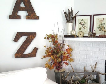 Metal Marquee Letters 18" Hand Painted Rust