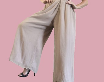 Red High waist  Pleated  chiffon pants 41299 main image 0