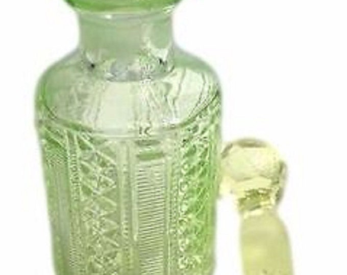 Scailmont Art Deco Zipper Star Bottle, Dresser Top Decor, Vanity Decor, Shabby Chic Glass Perfume Bottle, Green Perfume Bottle Belgium