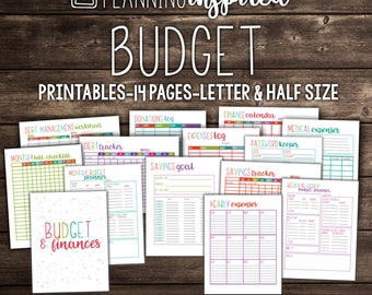 50% OFF Printable Budget Planner, Budget Printables, 14 Pages Included in both Letter & Half Letter Size, EDITABLE, Instant Download