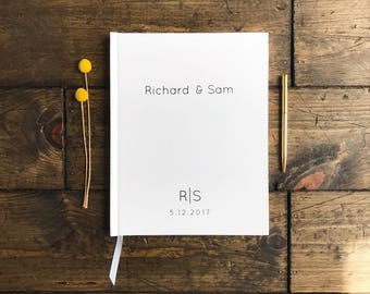 Modern Type Wedding Guestbook. Clean Simple Wedding Guestbook. Custom Wedding Book. Wedding Keepsake. Gift for wedding. Modern Wedding Book