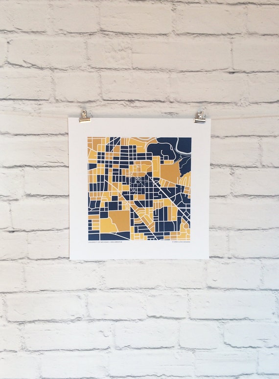 University of Michigan Map Print