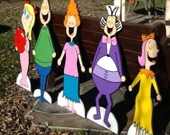 Hand Painted Singing Whoville Whos and Cindy Lou Yard Art