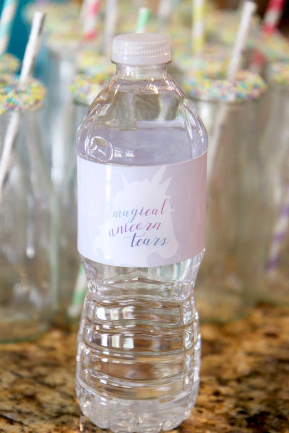 printable unicorn water bottle labels magical unicorn tears